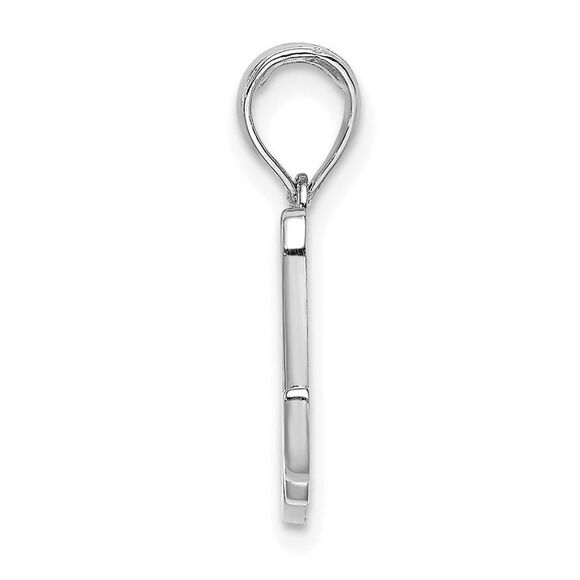 10K White Gold Polished M Script Initial Charm - Picture 2 of 9